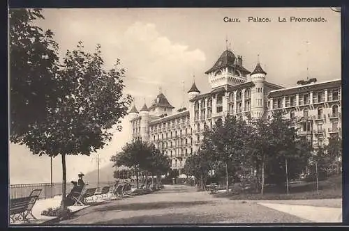 AK Caux, Palace, La Promenade, Frauen
