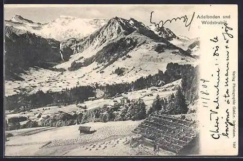 AK Adelboden, Gesamtansicht im Winter