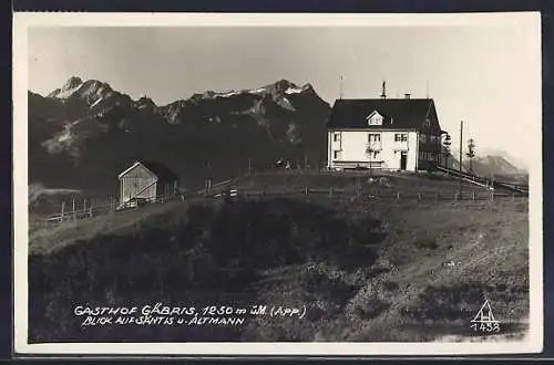 AK Gais /AR, Gäbris, Gasthof mit Blick auf Säntis und Altmann