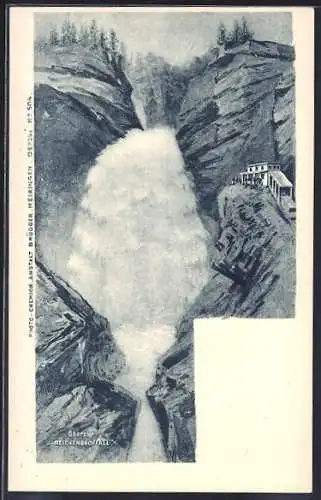 AK Oberster Reichenbachfall, Ansicht mit Bergbahnstation