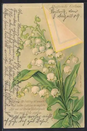 Duft-AK Ein blühendes Maiglöckchen