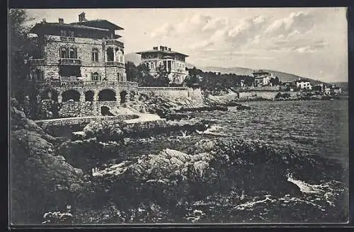 AK Lovrana, Blick entlang der Küste