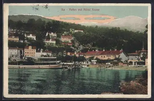 AK Ika, Hafen mit Hotel Krone