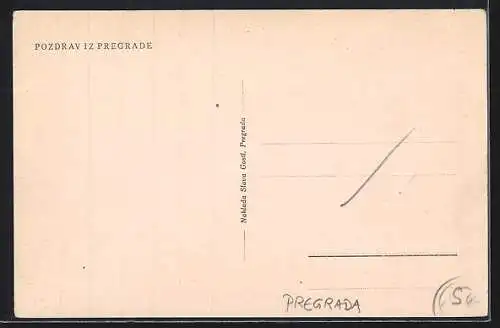 AK Pregrada, Ortsansicht mit der Kirche