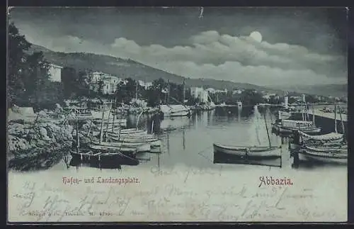 AK Abbazia, Hafen und Landungsplatz