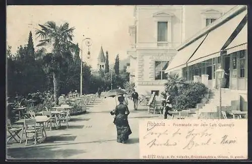 AK Abbazia, Promenade vor dem Café Quarnero