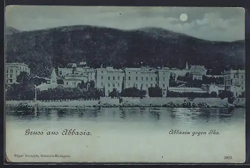 AK Abbazia, Ortsansicht gegen Ika