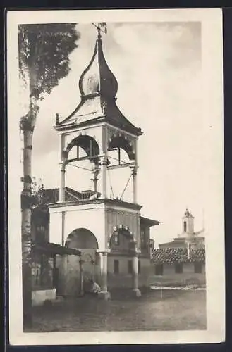 Foto-AK Prilep, Glockenturm im Sonnenschein