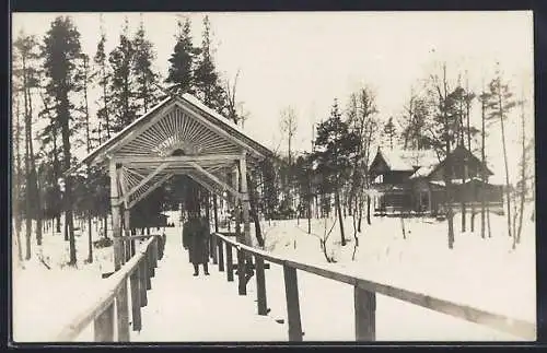 Foto-AK Üskueb, Quartier Kupferhammer im Winter 1917