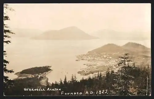 AK Wrangell, AK, General View from the top of a mountain