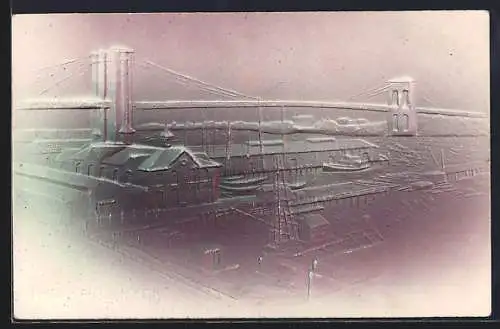 Präge-AK New York, NY, Brooklyn Bridge