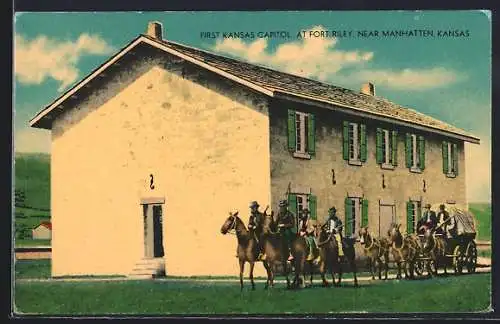 AK Manhatten, KS, First Kansas Capitol at Fort Riley