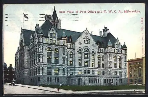 AK Milwaukee, WI, Rear View of Post Office and YWCA