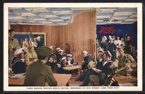 AK New York, NY, Times Square Service Men`s Center, Broadway at 47th Street