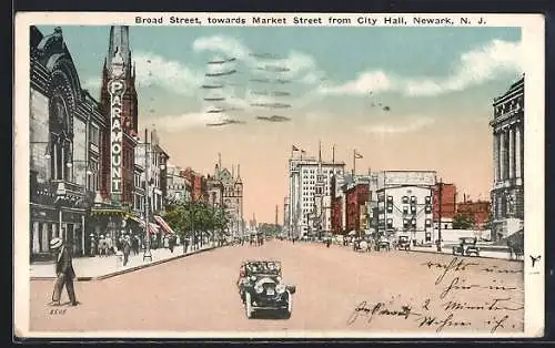 AK Newark, NJ, Broad Street, towards Market Street from City Hall