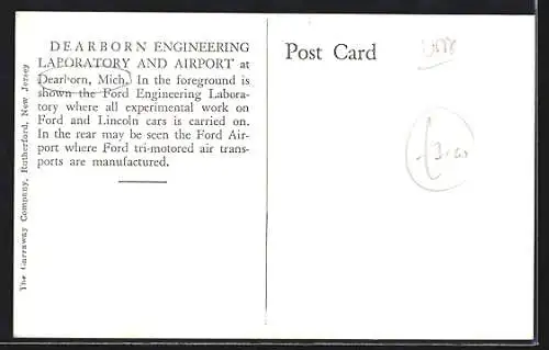 AK Dearborn, MI, Engineering Laboratory and Airport Ford Motor Company