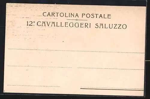 Lithographie Cavalleggeri Salvzzo (12°), italienisches Kavallerie-Regiment
