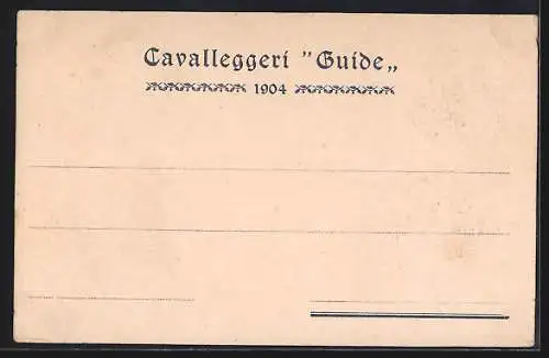 Lithographie 19° Cavalleggeri Guide, italienisches Kavallerie-Regiment