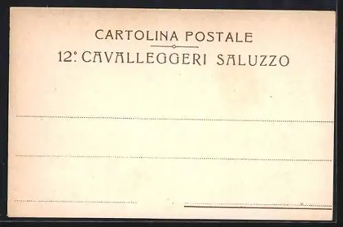 Lithographie 12° Cavalleggeri Saluzzo, italienisches Kavallerie-Regiment