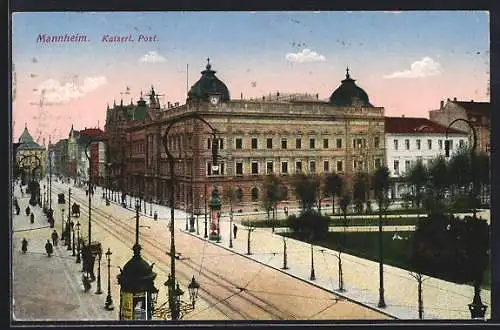 AK Mannheim, Blick auf die Kaiserl. Post