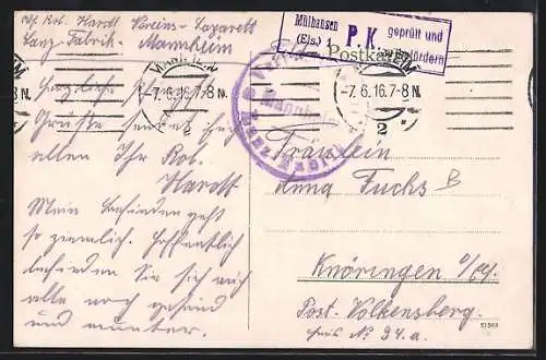 AK Mannheim, Blick auf die Kaiserl. Post