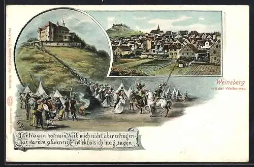 AK Weinsberg, Ortsansicht und Weibertreu