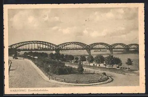 AK Warschau-Warszawa, Partie an der Eisenbahnbrücke
