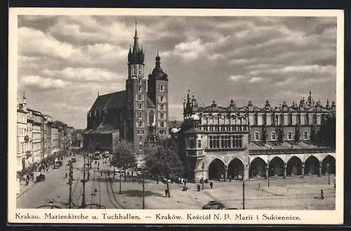 AK Krakau-Krakow, Rynek z kosc. N. P. Marii, Alter Markt