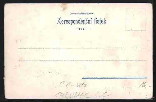 Lithographie Chlumec n. C., Karlova koruna, Námestí, Villa