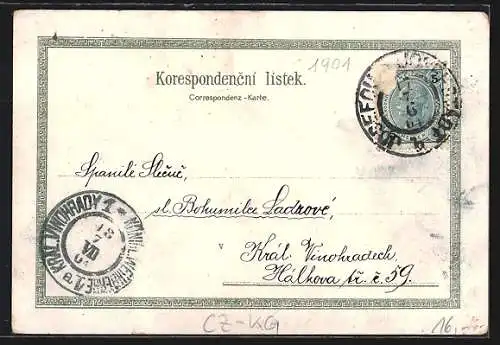Lithographie Josefstadt / Josefov / Jaromer, Stare a nova radnice, Chram Pane, Jizdecke kasarna