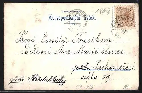 Lithographie Cerhovice, Zelezité Lázne, Kostel sv. Martina
