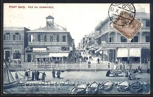 AK Port Said, Rue du Commerce, Strassenpartie