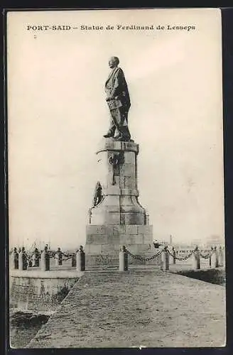 AK Port-Said, Statue de Ferdinand de Lesseps