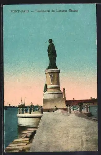AK Port-Said, Ferdinand de Lesseps Statue