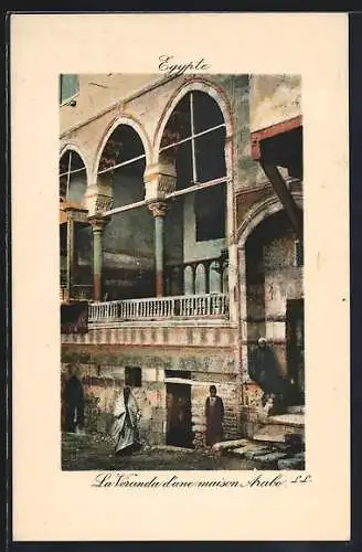 AK Egypte, La Veranda d`une maison Arabe