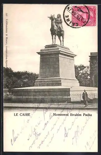AK Le Caire, Monument Ibrahim Pacha