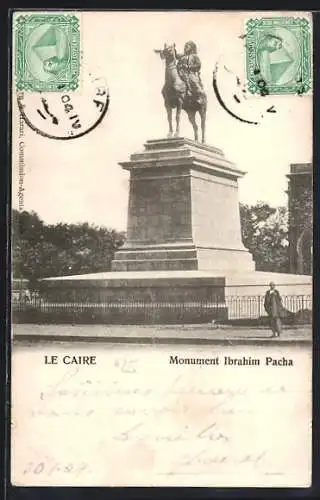 AK Le Caire, Monument Ibrahim Pacha