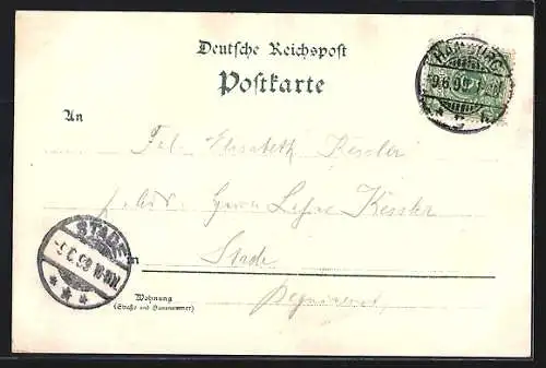 Lithographie Hamburg-St. Pauli, Restaurant Fährhaus bei den Landungsbrücken