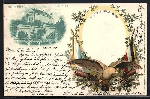 Präge-AK Nürnberg, Kgl. Burg, Prinzregent Luitpold von Bayern