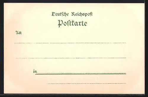 Lithographie Oldenburg i. Gr., Am Stau, Theater, Siegessäule