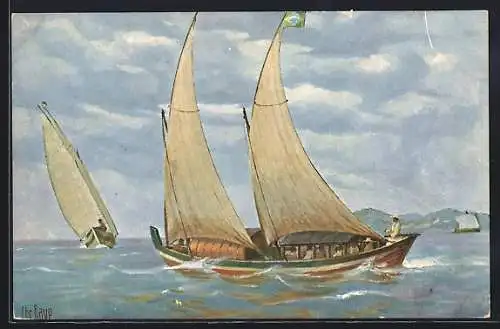 Künstler-AK Christopher Rave: Brasilianisches Segelboot
