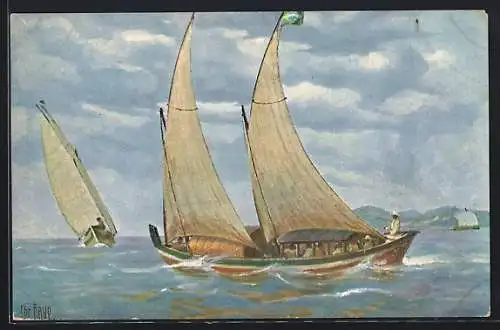 Künstler-AK Christopher Rave: Brasilianisches Segelboot
