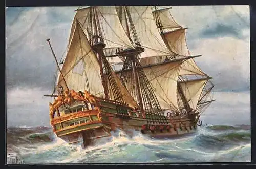 Künstler-AK Christopher Rave: Russisches Kriegsschiff, Zweite Hälfte des 17. Jahrhunderts