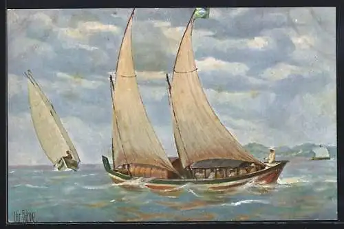 Künstler-AK Christopher Rave: Brasilianisches Segelboot