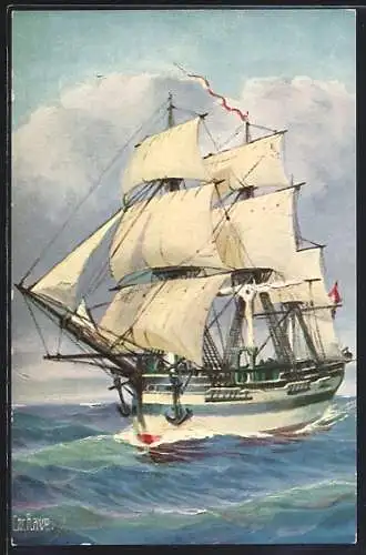Künstler-AK Christopher Rave: Segelschiff Hamburger Grönlandfahrer um 1850