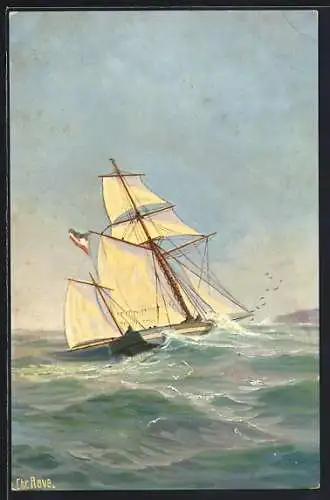 Künstler-AK Christopher Rave: Deutscher Sloop, 1840