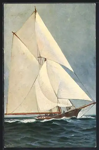 Künstler-AK Christopher Rave: Seiner Majestät Jacht Komet, früher Meteor I