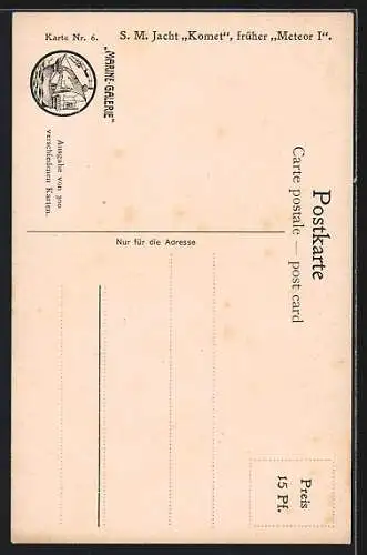 Künstler-AK Christopher Rave: Seiner Majestät Jacht Komet, früher Meteor I
