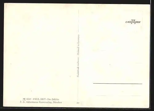 Künstler-AK Paul Hey: Frühlingstag mit Schafherde und Bach