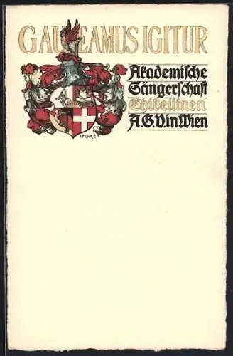 Künstler-AK Wien, Akademische Sängerschaft Ghibellinen, Studentenwappen